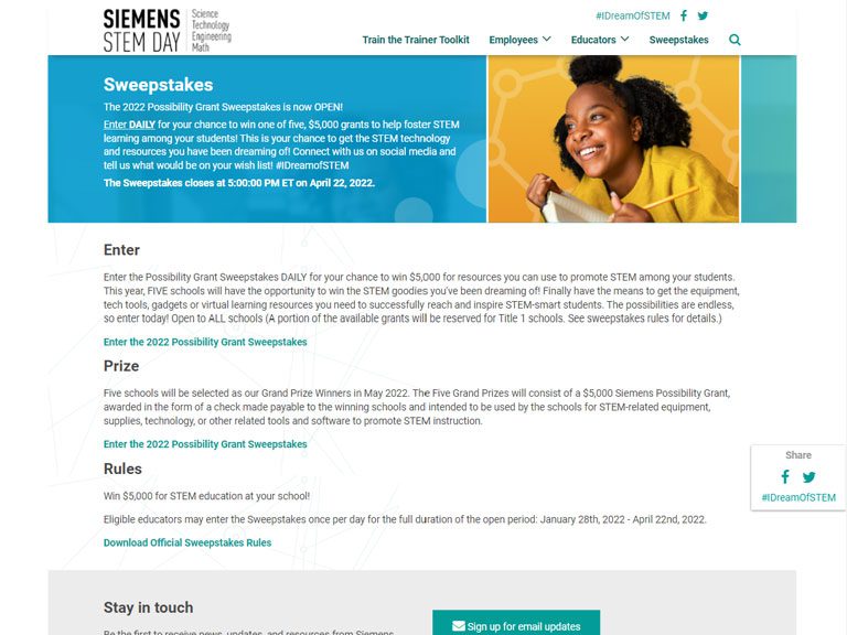 march learning resources siemens stem day sweepstakes